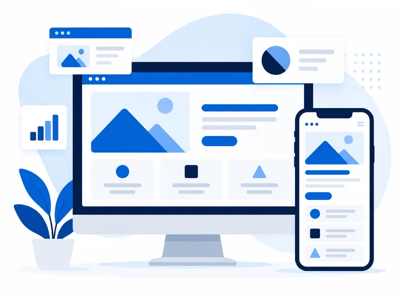 Responsive website design and development shown on desktop and mobile